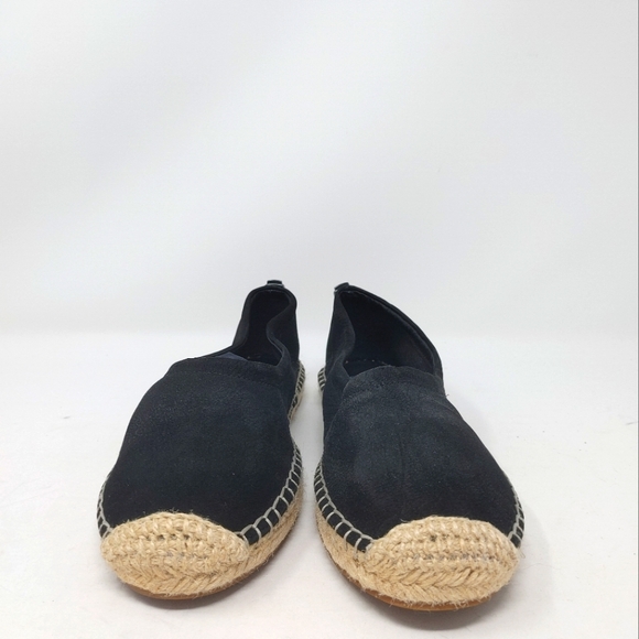 Eileen Fisher Black Suede Espadrille with Back Pull Tab Size 8 - Picture 4 of 10